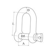 Talamex D-sluiting rvs 4mm