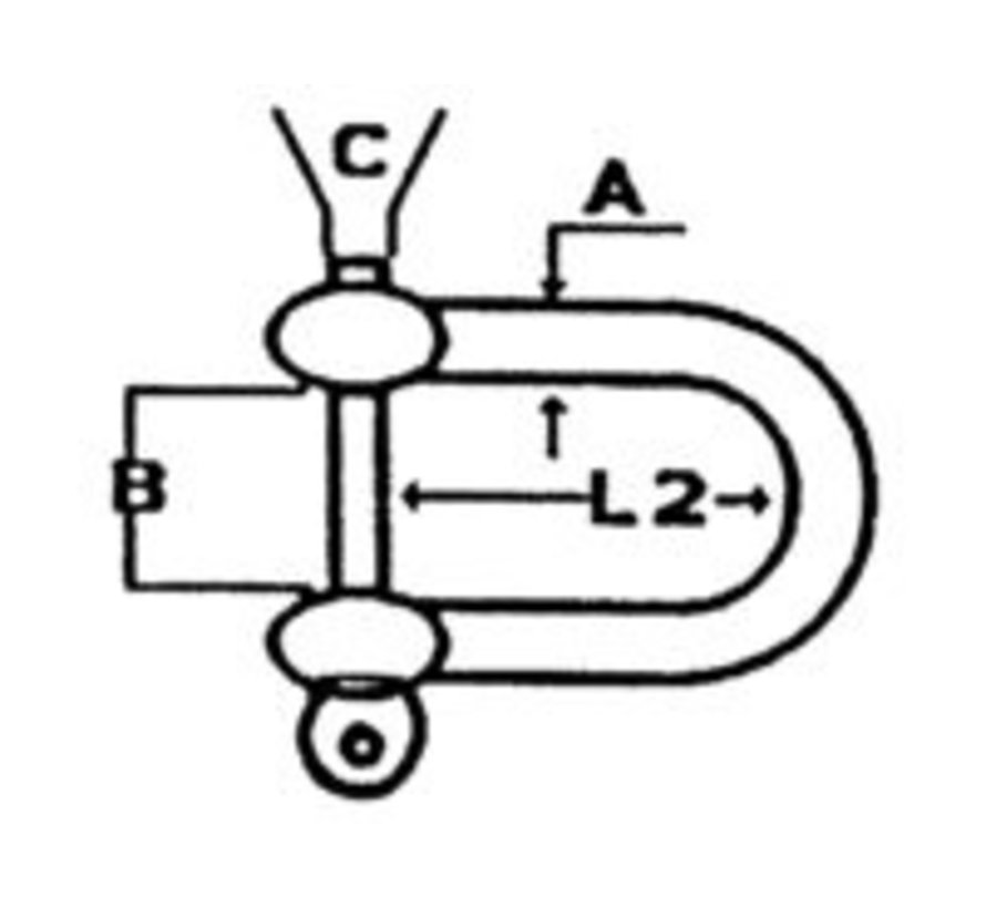 D-sluiting rvs 4mm