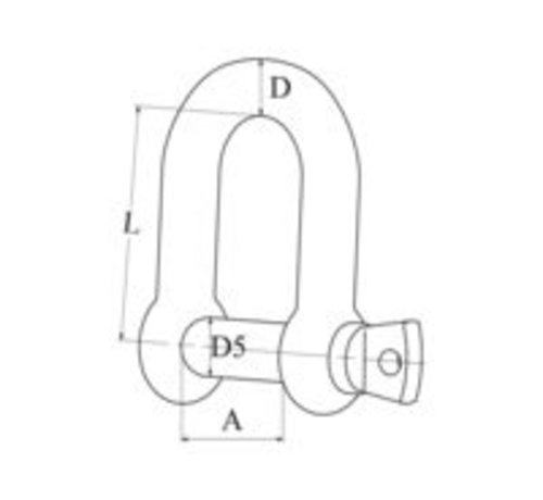 Talamex D-sluiting rvs 6mm