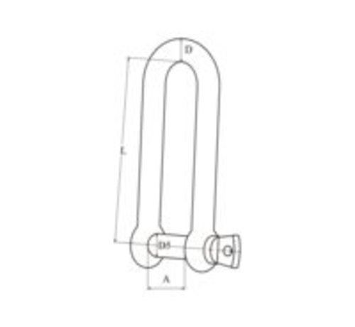 Talamex D-sluiting rvs lang 4mm