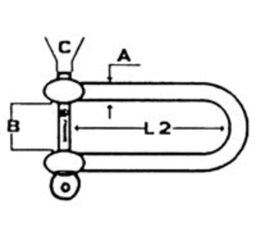 D-sluiting rvs lang 5mm