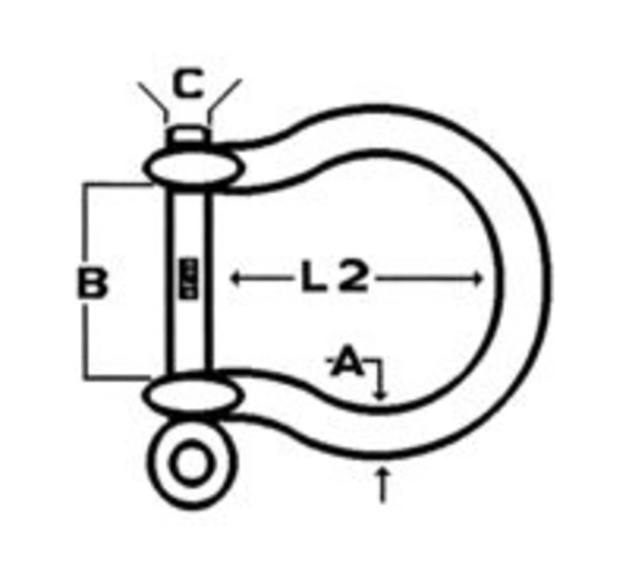 Harpsluiting rvs 4mm