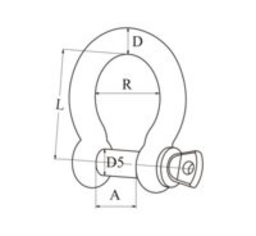 Harpsluiting rvs 6mm