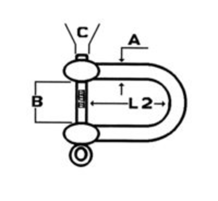 D sluiting oogbout gegalvaniseerd 8mm