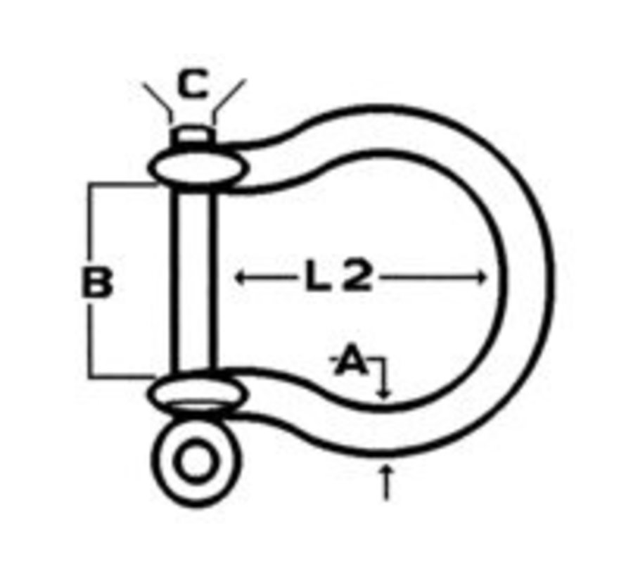 H-sluiting oogbout gegalvaniseerd 6mm