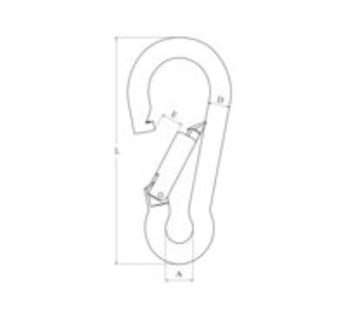 Talamex Karabijnhaak met knik 120mm