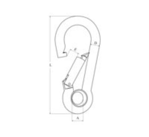 Talamex Karabijnhaak met oog 80mm