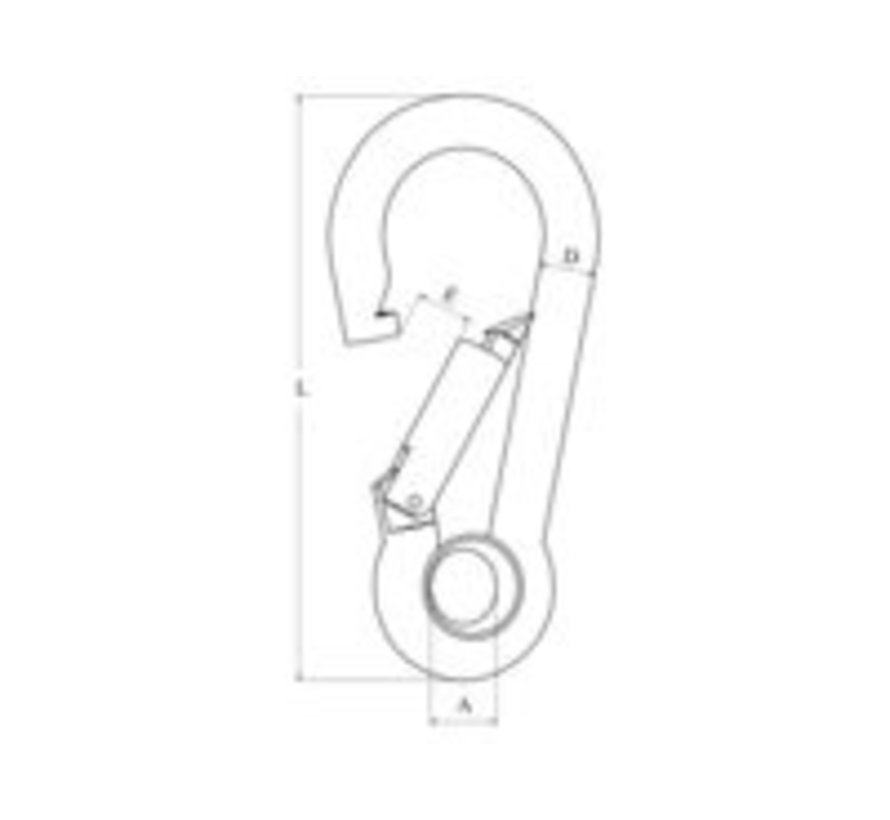 Karabijnhaak met oog 100mm