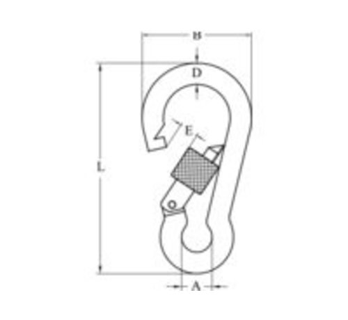 Talamex Karabijnhaak met borg 80mm