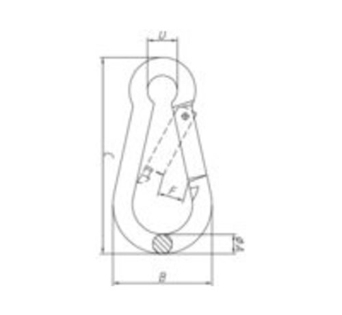 Talamex Karabijnhaak gegalvaniseerd met knik 50mm