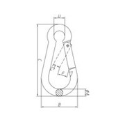 Talamex Karabijnhaak gegalvaniseerd met knik 70mm