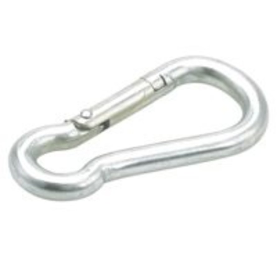 Karabijnhaak gegalvaniseerd met knik 70mm