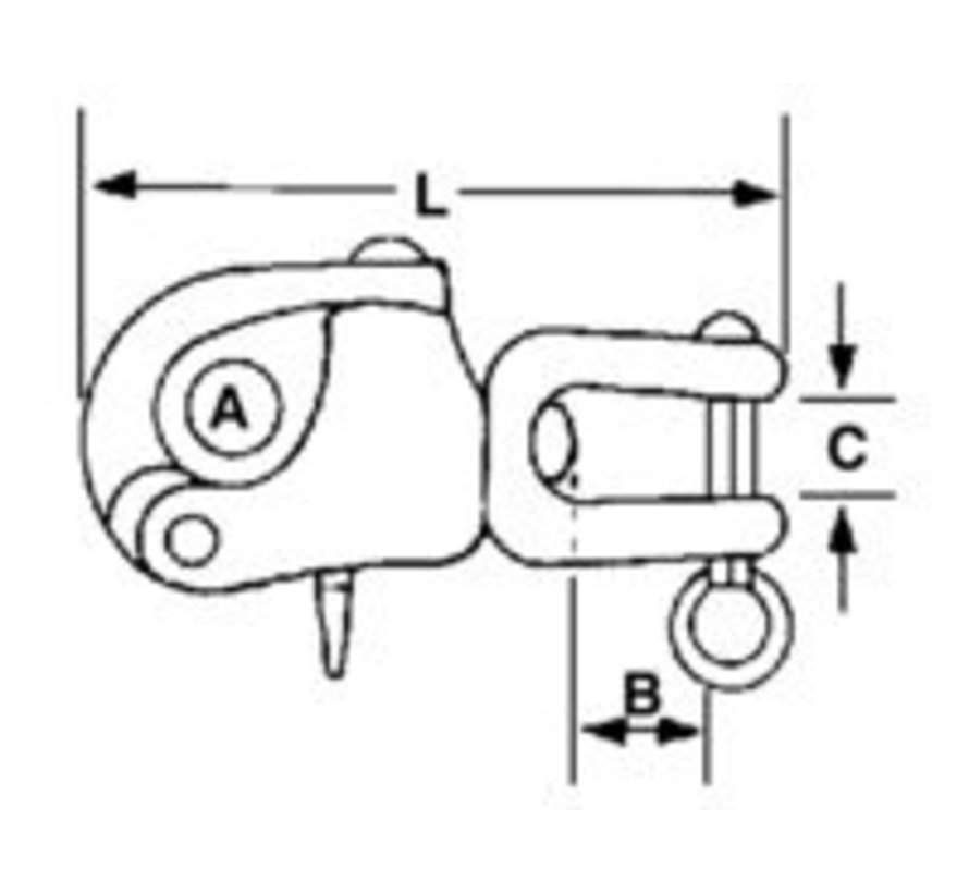 Snaplsuiting met wartelgaffel 128mm