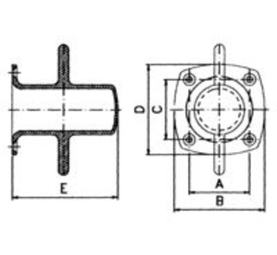 Bolder rvs 90x90x105mm