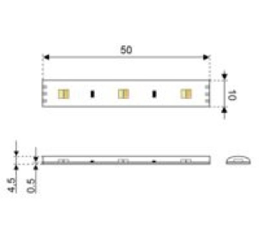 Ledlamp led120 lichtband 12V ww & kw  0,5m 2200-4000k