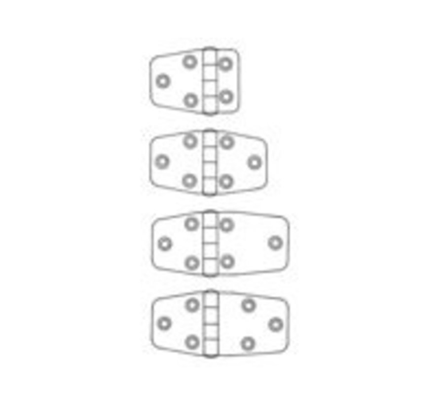 Scharnier rvs 54.5x38.5x2mm