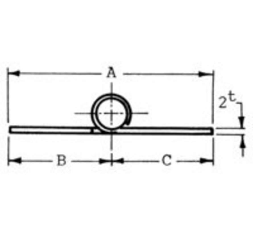 Scharnier rvs 84x38.5x2mm