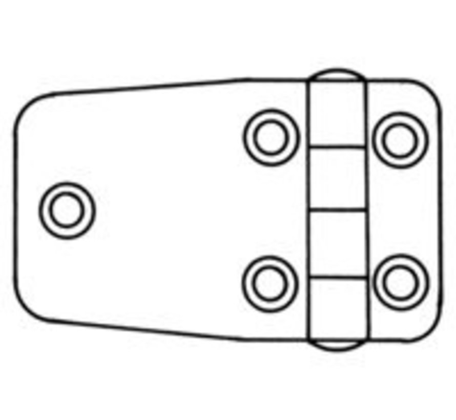 Scharnier rvs 63.5x38.5x2mm