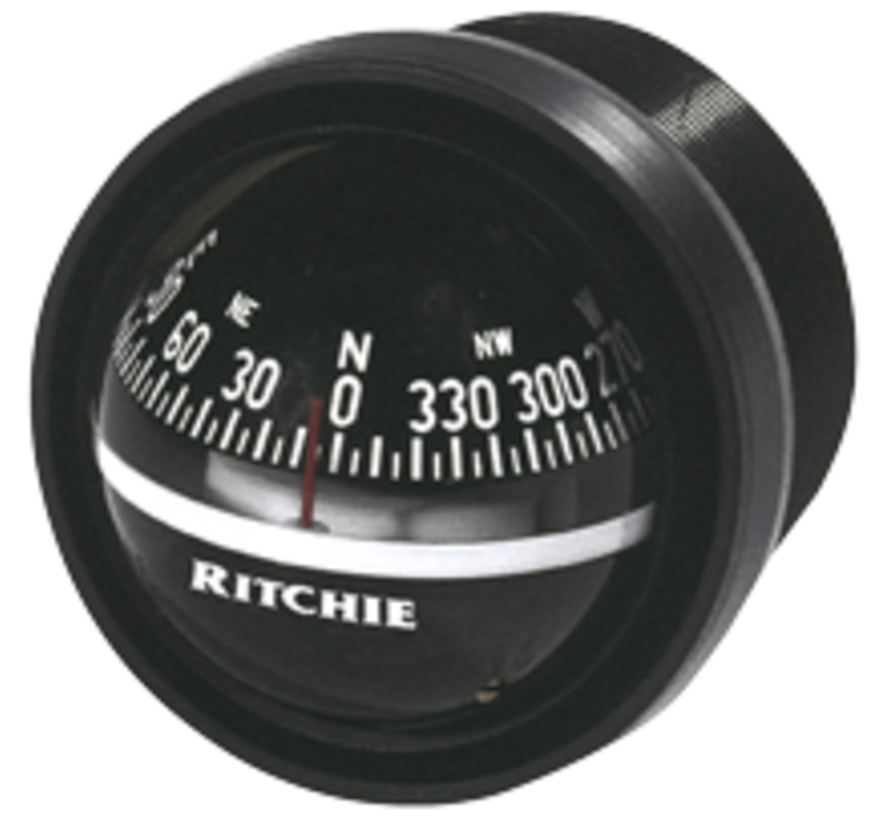 Ritchie Kompas model Explorer V-57.2  12V  dashboardkompas  roosDiameter69 9mm / 5Graden  zwart