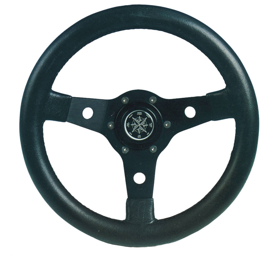 Allpa 3-Spaaks stuurwiel Delfino zwart aluminium met zwarte vinyl rand