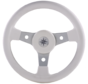 Allpa 3-Spaaks stuurwiel Delfino zilver aluminium met witte vinyl rand