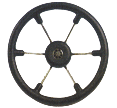 Allpa Allpa 6-Spaaks stuurwiel Leader Tanegum RVS met zwarte polyurethaan rand