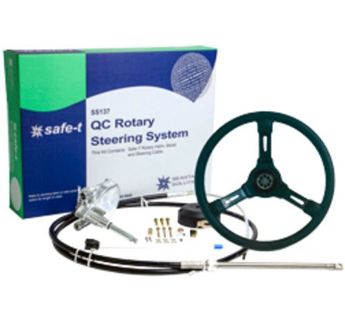 Seastar SeaStar Safe-T QC Stuursysteem met kabel 27' (8.23m) + Riviera stuur zwart