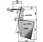 Seastar Radice Bronzen Roer type 14 /10S 0Graden  voor spiegelmontage. bootlengte: 8-12m