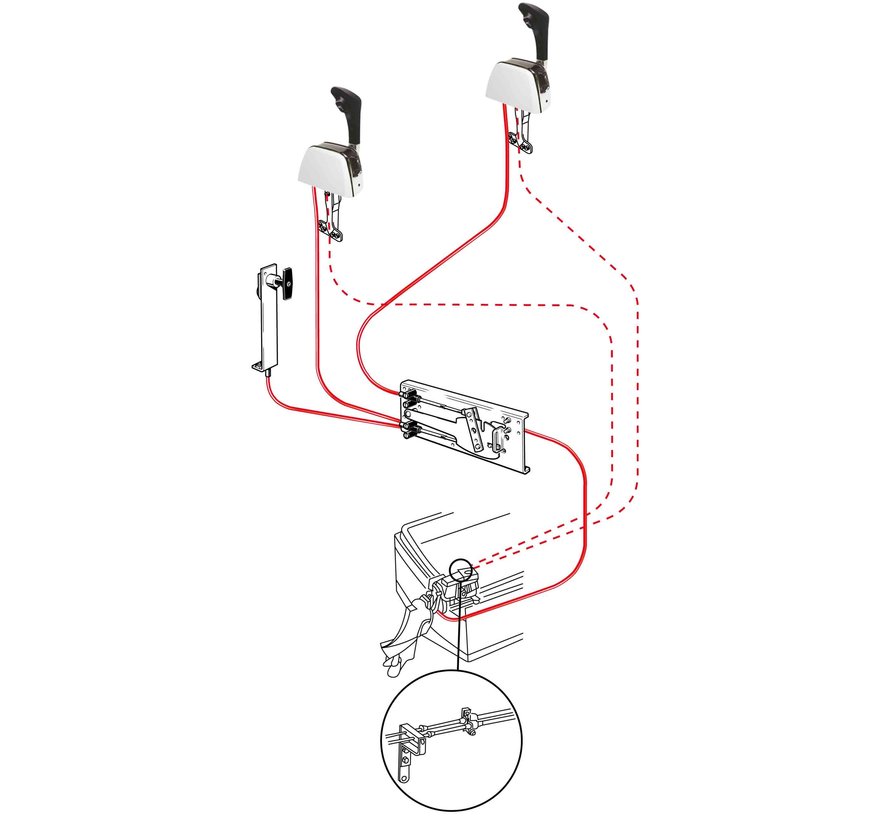 SeaStar Dual Station Unit voor brandstofpomp (alleen voor trekkend gas)