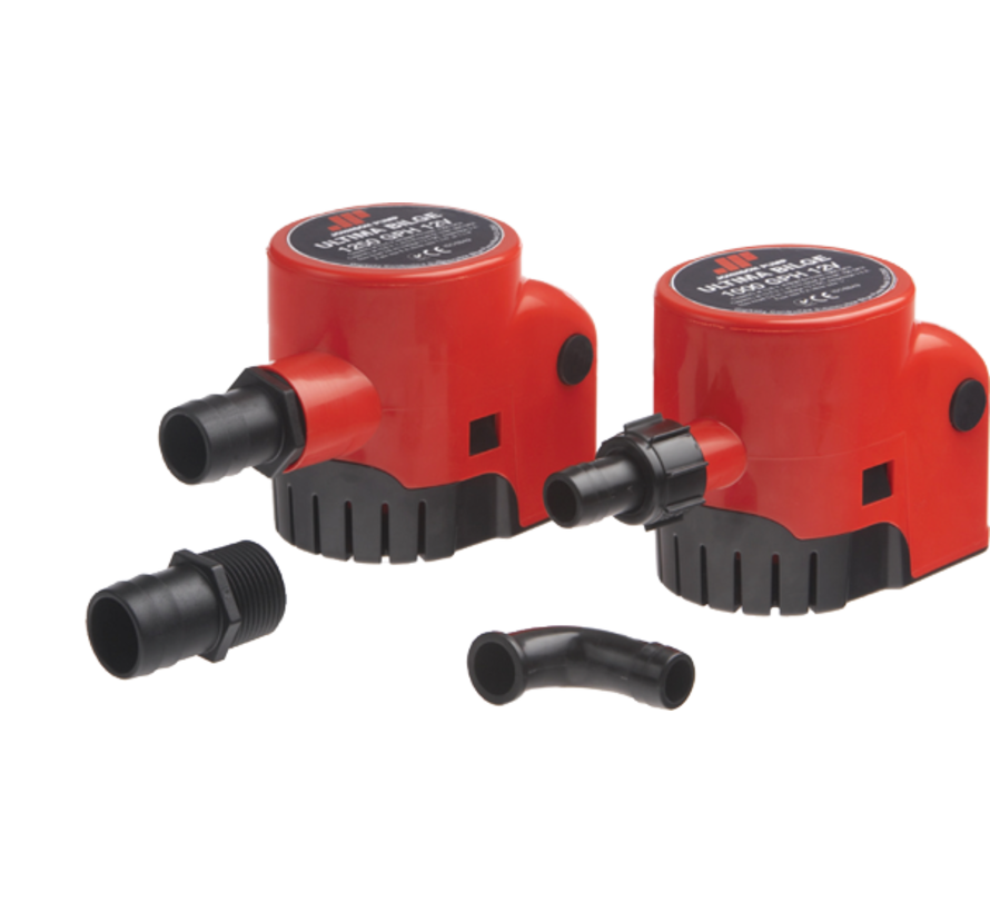 Johnson Pump Ultima bilgepomp met vlotterschakelaar  1000GPH  12V/3 2A  64l/min  slangaansl. 3/4