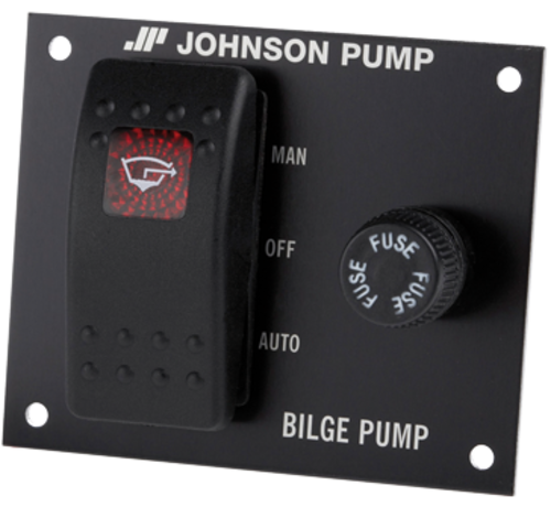 Johnson Johnson Pump Bilgepompschakelaar  12V  3-posities  inbouwdiepte 40mm  met interne verlichting