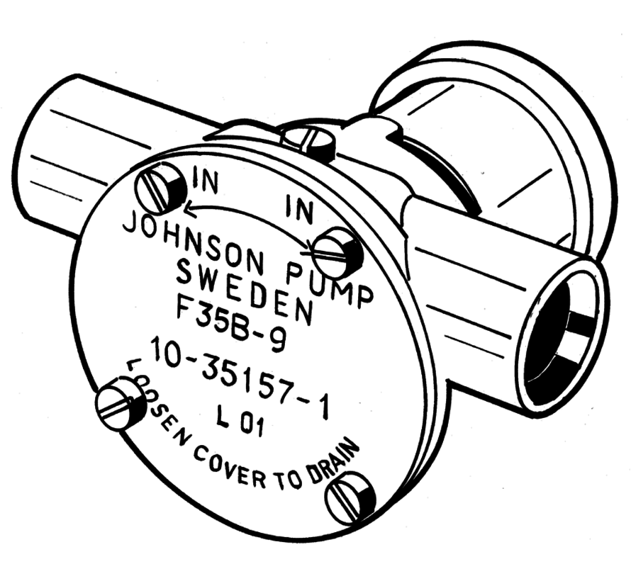 Johnson Pump zelfaanzuigende bronzen koelwater-impellerpomp F35B-9 (Volvo  BMW  Farymann  Ruggerini)