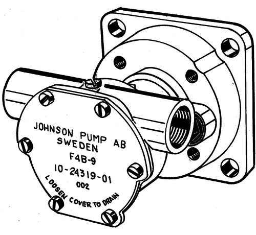 Johnson Johnson Pump zelfaanzuigende bronzen koelwater-impellerpomp F4B-9 (Volvo  Bukh  Lombardini  e.a.)