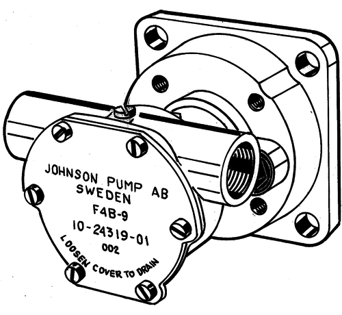 Johnson JP bronzen koelwater-Impellerpomp F4B-9 (Nanni 2.45ECO  N2.10  2.50HE  N2.14  3.75HE  N3.21)