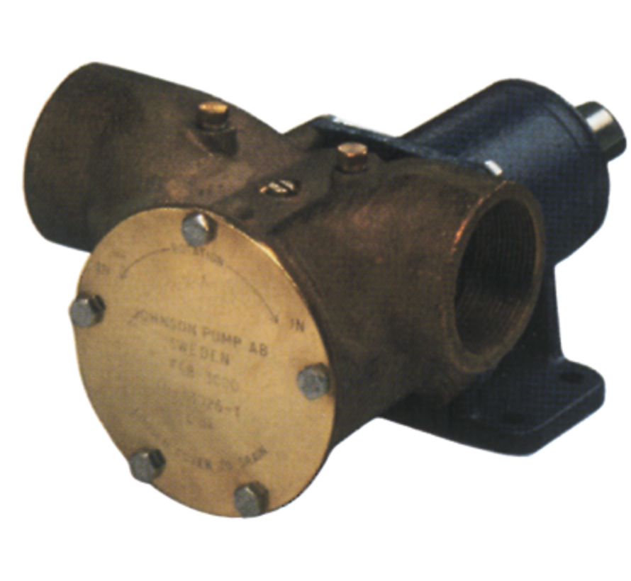 Johnson Pump impellerpomp F9B-3000  389l/min  voetmontage (met mechanical seal & RVS Deksel)