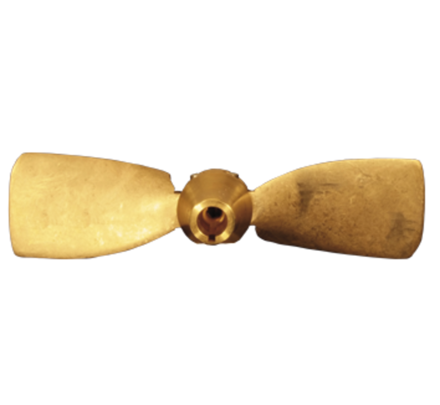 Radice 2-blads bronzen klapschroef voor schroefas  12x08  asgat Diameter 25mm  conus 1:10  rechts