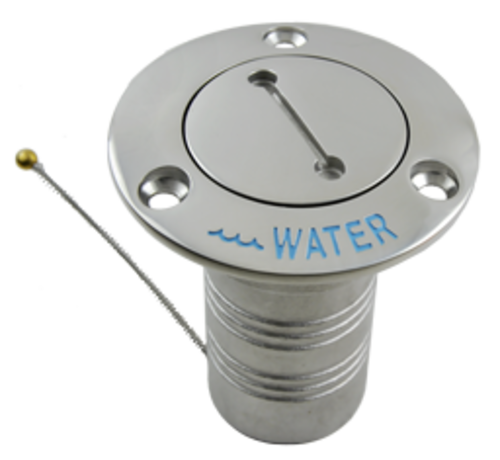 Allpa RVS Dekvuldop 'Waste'  slangaansluitingDiameter 38mm  flensDiameter 76mm  0Graden  model