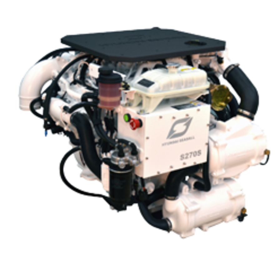 Hyundai Scheepsdieselmotor S270P TURBO & intercooler  Technodrive keerk. TM485A  reductie 2.09:1