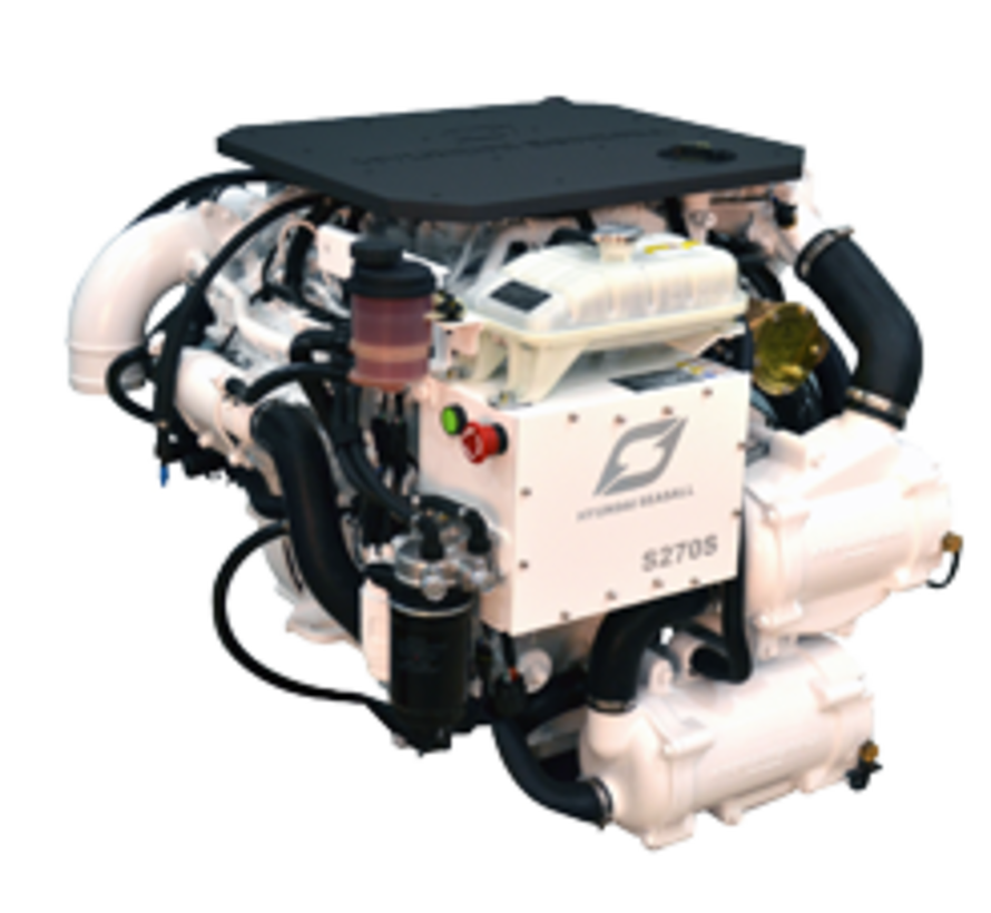 Hyundai Scheepsdieselmotor S270P TURBO & intercooler  Technodrive keerk. TM880A  reductie 2.60:1