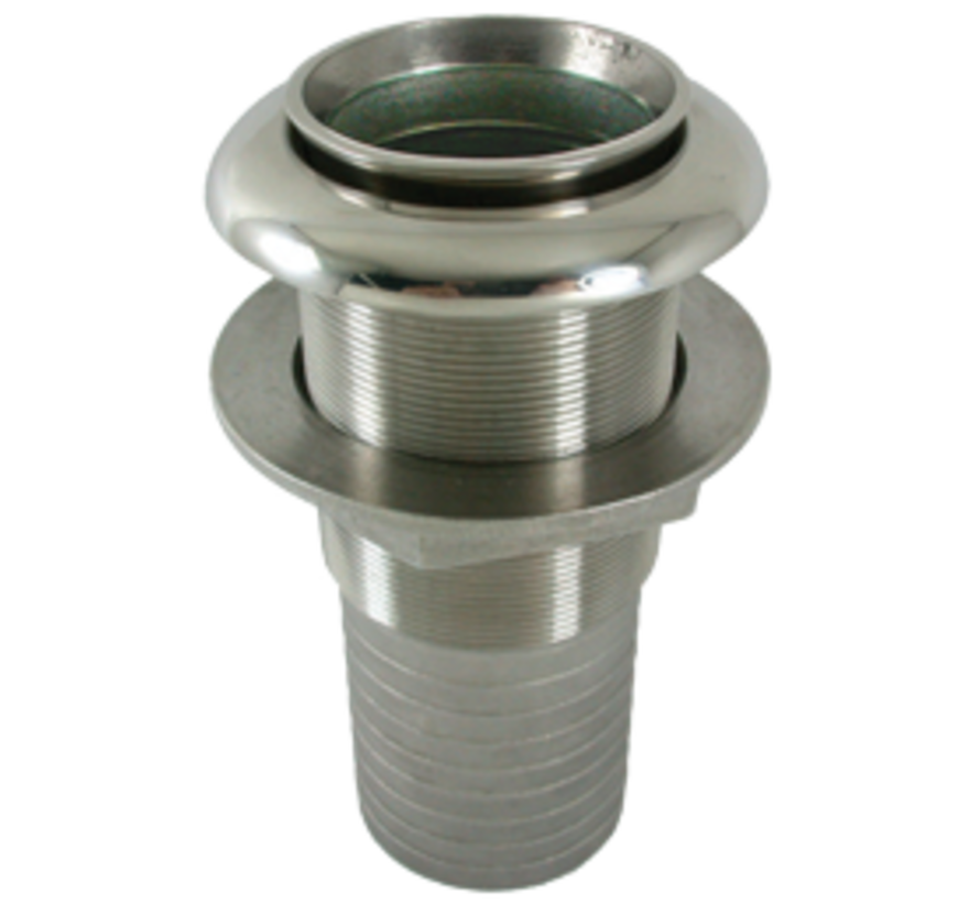 RVS uitlaat huiddoorvoer met RVS terugslagklep  Diameter 52mm