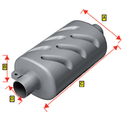 Allpa Kunststof uitlaatdemper  slangaansluiting Diameter 90mm