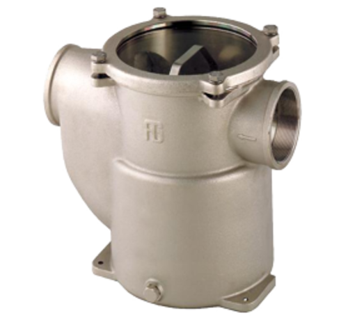 Allpa  Brons-Vernikkelde koelwaterfilters (robuust) met RVS 316 zeef  3/8  H=117mm  1400l/h