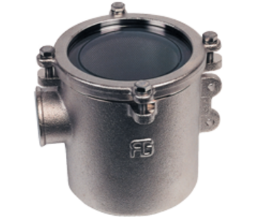 Allpa Brons-Vernikkeld koelwaterfilter (robuust) met RVS 316 zeef  1  H=144mm  7950l/h