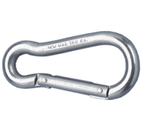 Allpa  RVS karabijnhaak  Diameter 7mm  H=70mm (breekkracht 450kg)