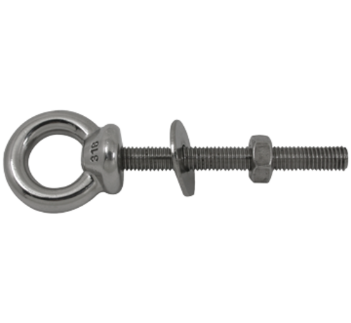 Allpa  RVS ringbout (schroefoog)  A=100mm  B=10mm  C=42mm  D=145mm