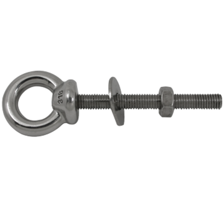 RVS ringbout (schroefoog)  A=120mm  B=12mm  C=56mm  D=177mm