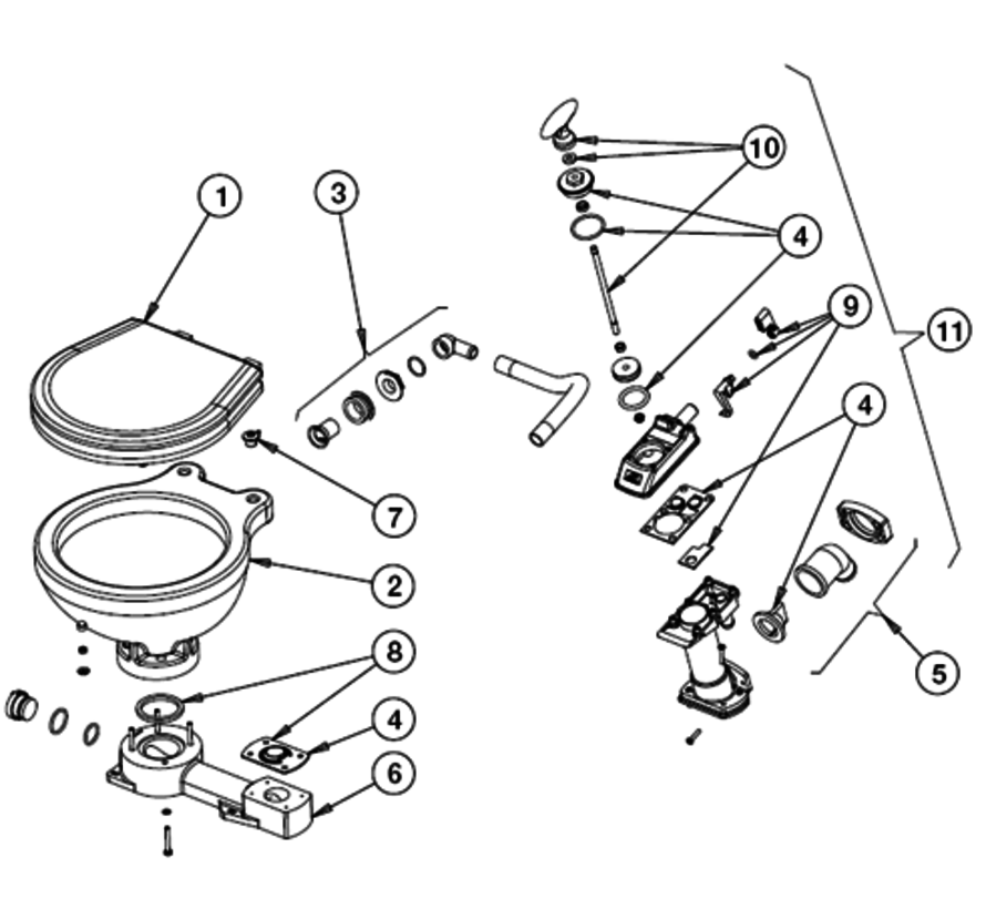 Johnson Pump aftapplug toiletvoet