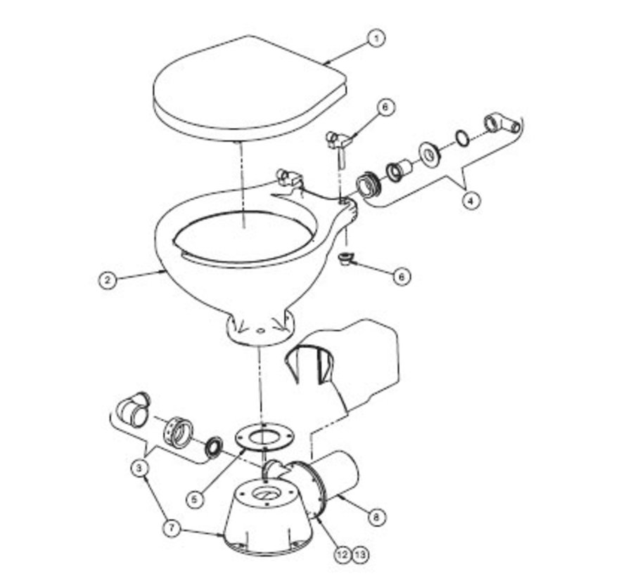 Johnson Pump motor 24V voor scheepstoilet Johnson premium model