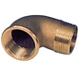 Messing 90 Graden  knie  1/4  binnen- & buitendraad