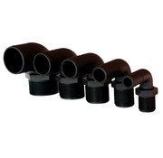 Allpa Kunststof slangtule  haaks   Diamter 1-1/2 x 38mm  met buitendraad  zwart